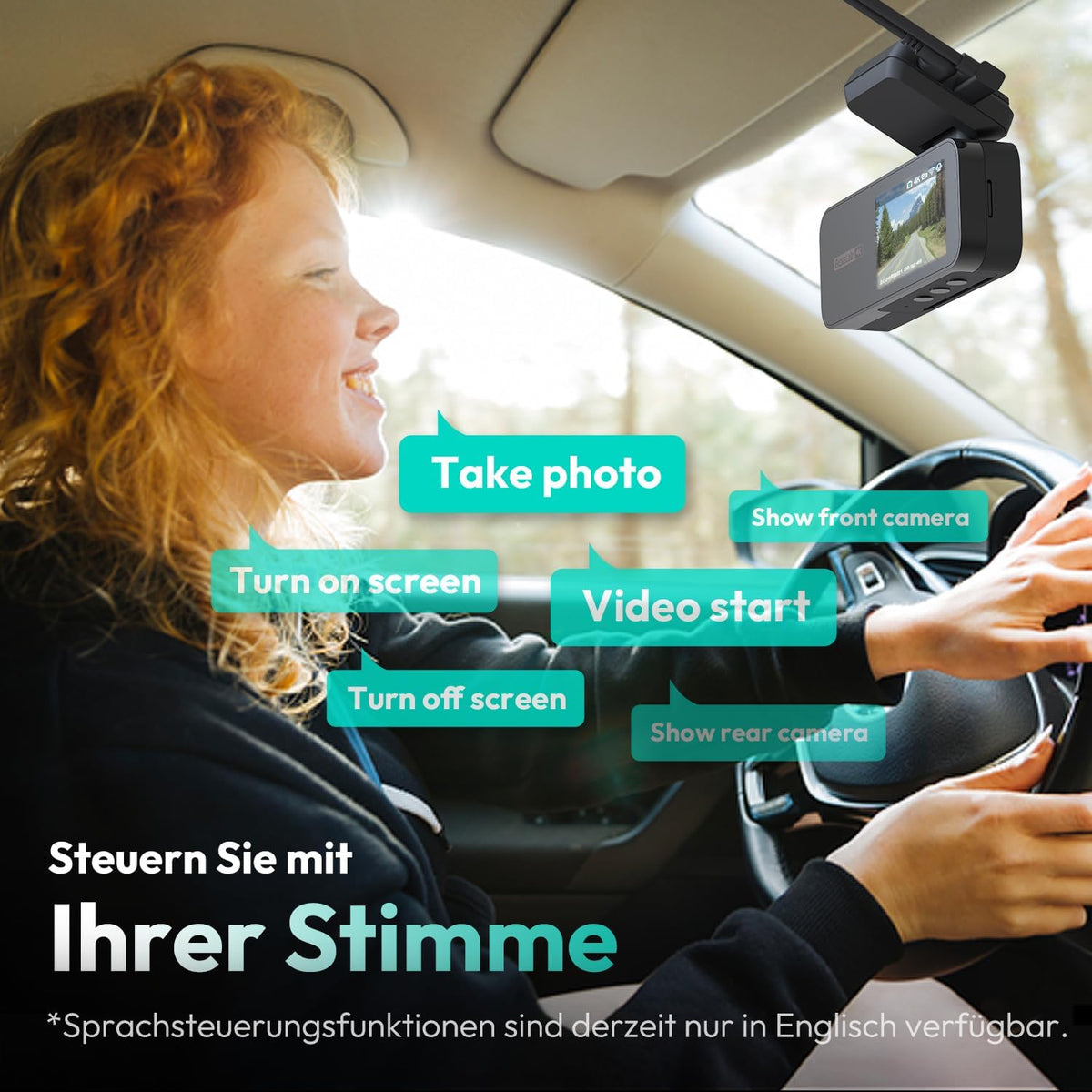 BOTSLAB 4K STARVIS Dashcam Auto voor en achter, wifi-autocamera, dashcam met GPS, ADAS, spraakbediening, gratis 64 GB kaart, nachtzicht, WDR, 2,45 inch IPS, 24/7 parkeerbewaking, loop-opname