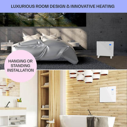 Elektrische verwarming – Convectorverwarming – Convector – Elektrische radiator – Mobiele verwarming – 1000 W – Instelbare thermostaat met weektimer