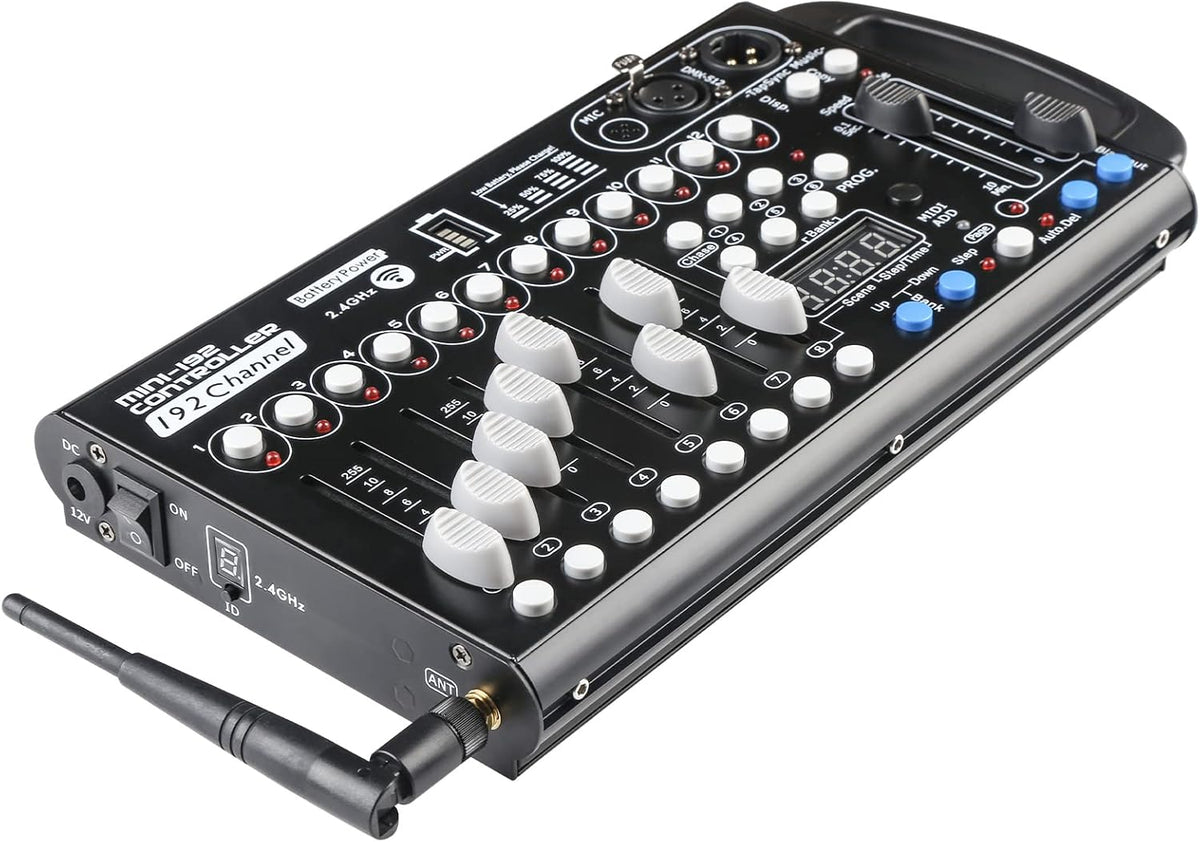 Draadloze DMX-Controller Met Batterij – DMX512-Console – Lichtmixer – Lichtsturing – Lichtboard – 192 Kanalen – 240 Scènes