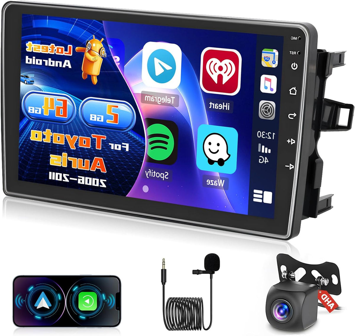 Android Autoradio – Car Multimedia Systeem – Auto Stereo – Navigatie Systeem – Bluetooth Radio – 10,1 Inch Touchscreen – Wireless CarPlay & Android Auto