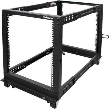 Serverrack – Serverkast – Patchkast – Netwerkkast – Datarack – 12U 4-Post Open Frame 19 Inch Met Wielen – Verstelbare Diepte Van 56,0 Tot 101,7 Cm
