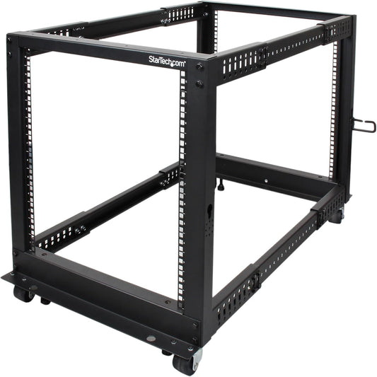 Serverrack – Serverkast – Patchkast – Netwerkkast – Datarack – 12U 4-Post Open Frame 19 Inch Met Wielen – Verstelbare Diepte Van 56,0 Tot 101,7 Cm