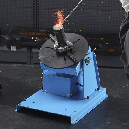 VEVOR Roterende lasstandsteller 10 kg, 0-90 ° laspositionering draaitafel met 8,1 inch 3-kaak draaibankboorkop, 1-12 tpm 20 W draagbare lasser positioneringsmachine voor snijden slijpen assemblage