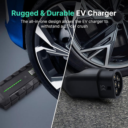 1-fase EV oplader type 2 Mobile Wallbox 7,2 KW met 32A CEE stekker, 1-fase EV oplader met 6 m laadkabel, IP66 waterdicht mobiel laadstation voor EV PHEV draagbare tassen