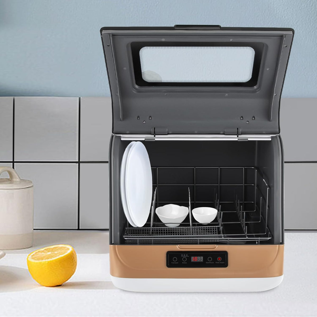 Multifunctional table-dishwasher gold modern rectangular PP ABS stainless steel touch control 800W