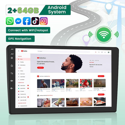 2G+64G Autoradio Android pour Peugeot 308 408 2007 2008 2009 2010 2011 2012-2015, Carplay Android Auto Sans Fil, 2 DIN Écran Tactile de 9" avec WiFi GPS FM/RDS BT SWC+Caméra de Recul+MIC