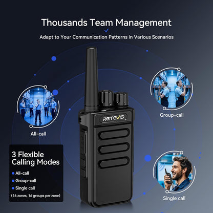 Retevis MateTalk P64 Digitale 2-Weg Radio met Oortelefoon, Professionele Walkie Talkies Lange Afstand, Compatibele Repeater, Groepsgesprek, voor Communicatiehandelaren en Retailers (5 pack)