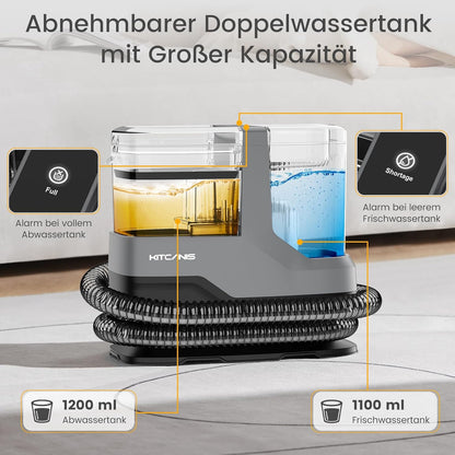 Gestoffeerde Reiniger – Natzuiger – Waszuiger – Kussenreiniger – Tapijtreiniger – 600 W Vermogen – Stil Met 78 dB Geluidsniveau