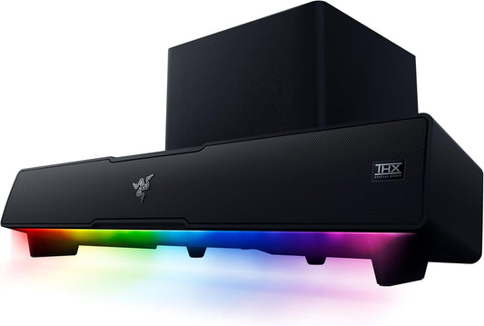 Razer Leviathan V2 - Soundbar met subwoofer voor pc-gaming (THX Spatial Audio, Bluetooth 5.2, Razer Chroma RGB) Zwart