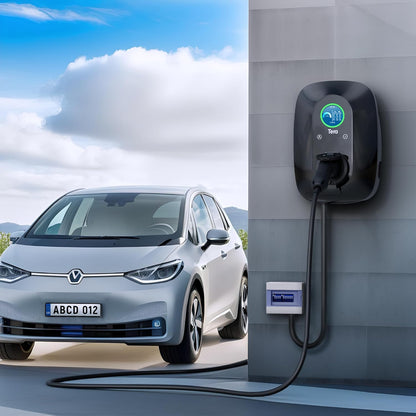 Tera EV-oplader met reservering 16 A, type 2, 11 kW, 400 V, Wallbox CE-gecertificeerd, handmatige stroomregeling, laadplanning voor alle EV-voertuigen, model W03, zwart