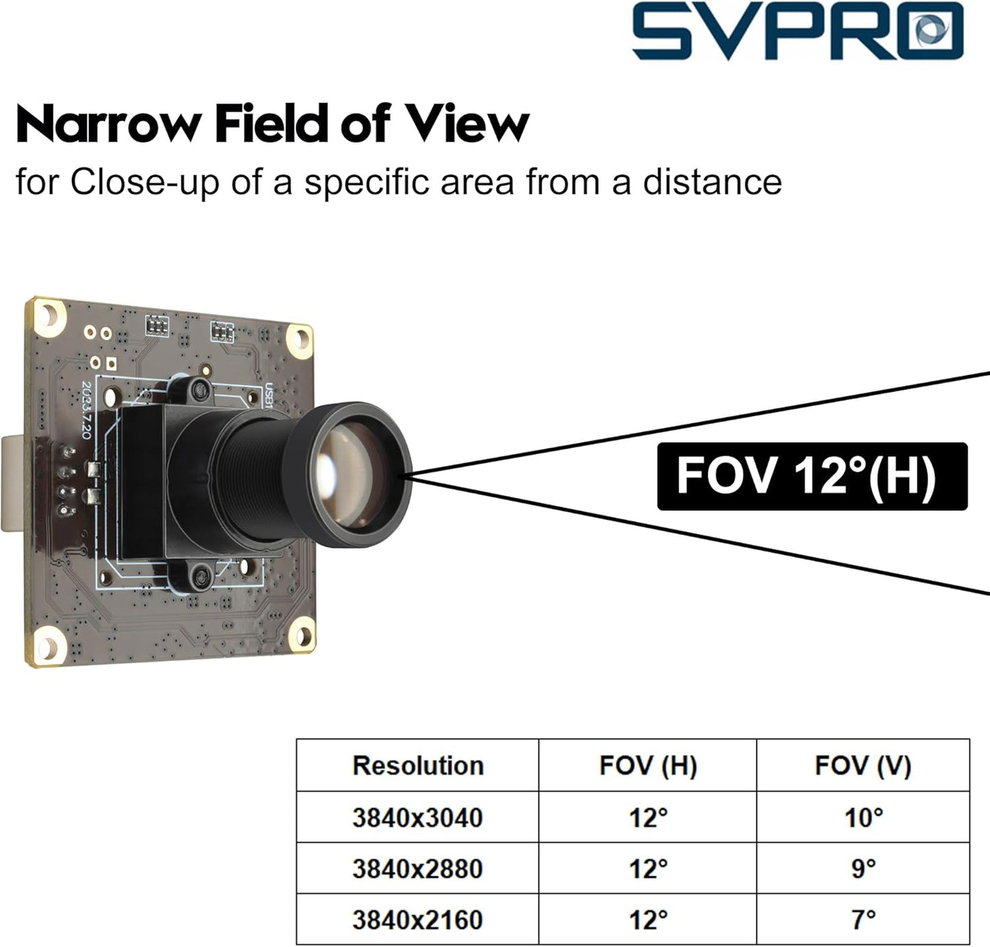 SVPRO 1080P 120fps Hoge Snelheid Camera Module 12MP 4K 30fps Industriële Video Camera met M12 Lens 25mm Brandpuntsafstand Smalle Hoek UVC Beveiliging Monitoring Camera voor PC Laptop Raspberry Pi