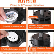 Knoopmachine - met knoopdelen - Ergonomische booghandgreep - Maker voor DIY-knoppen - Zwart - QUORE