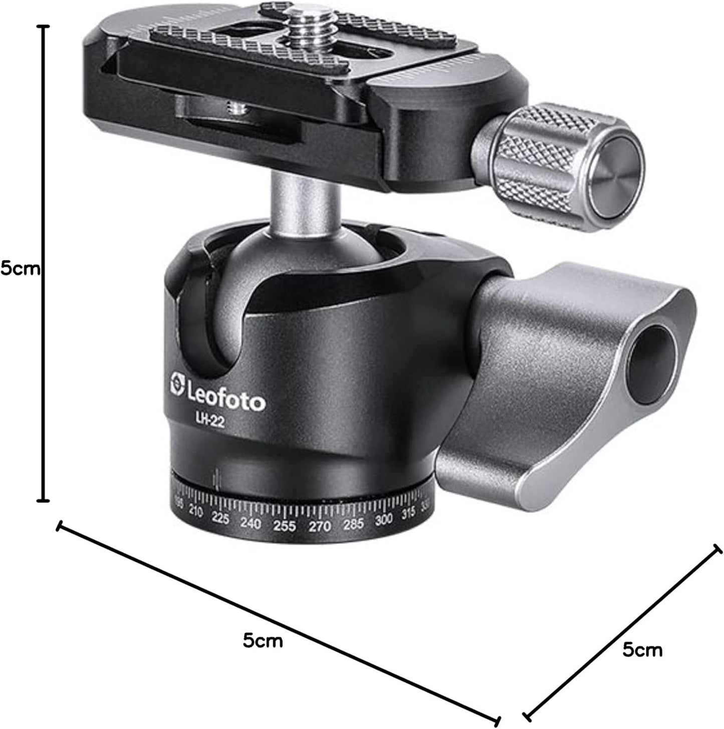 Leofoto MT-02C+LH-22 Tafelblad Statief, Mini Travel, Koolstofvezel, 2 Benen Sectie, 1/4" Statief Montage Stud Ball Head Kit (zwart)