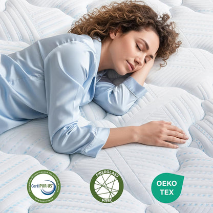 Coolvie Matras, 120 x 200 cm, orthopedische 7-zone pocketveringmatras, H3, hoogte 20 cm, met gel-traagschuim voor zijslapers en rugslapers, Oeko-Tex gecertificeerd