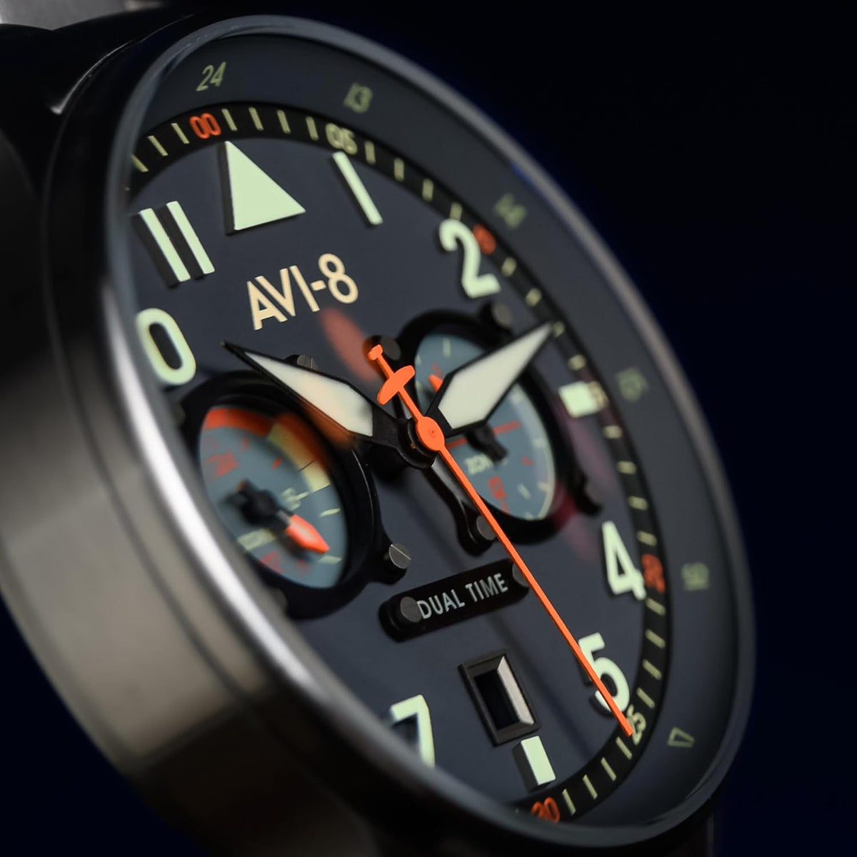 AVI-8 Hawker Hurricane Carey AV-4088, 43,5 mm, Japans kwarts-pilotenhorloge met lederen of roestvrijstalen band