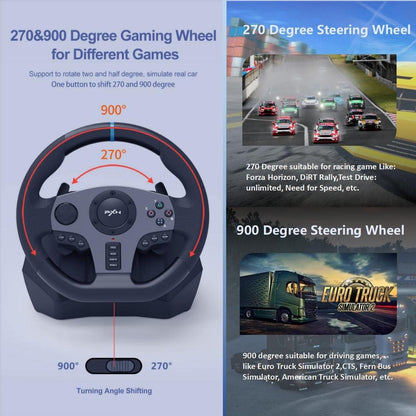 Racestuur – Game Stuur – Simulatie Stuur – Racing Wheel – Race Game Accessoire – 270°/900° Omschakelbaar – Vibratie Feedback Met Tool App