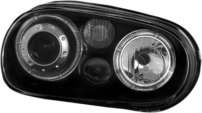 Set Koplampen passend voor Volkswagen Golf IV 1998-2003 - Zwart - incl. Angel-Eyes