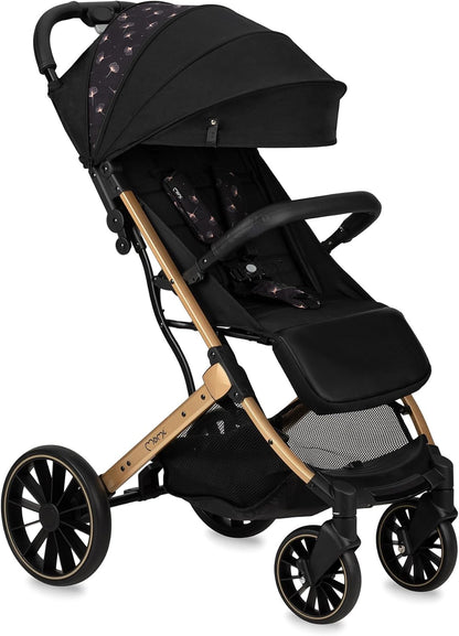 MoMi ESTELLE PLUS LIGHT kinderwagen vanaf 6 maand (tot 22 kg), inklapbare buggy met 5-punts veiligheidsgordel, boodschappenmand en ligfunctie, telescopische stang om te trekken, staat na het inklappen