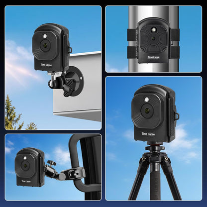 Timelapse camera voor buitenbouw, met infrarood positionering en ledlicht, 180 dagen opname, IP66 waterdicht voor buitenbouw, plantengroei, kunstprojecten en natuurverkenning