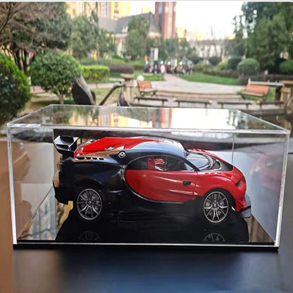 Display case box, helder acryldisplay, stofdicht, showcase met verdikkingsbasis, voor display, actiefiguren, thuisopslag, organizer, speelgoed (55 x 33 x 30 cm)