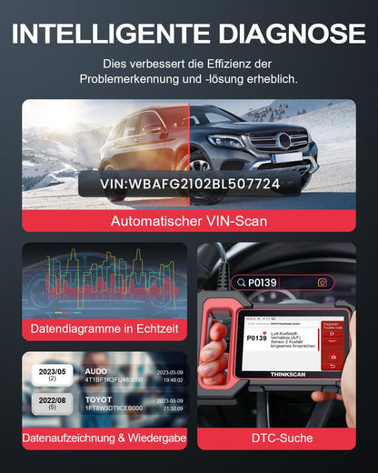 OBD2 Diagnoseapparaat – Auto Uitleesapparaat – Foutcode Lezer – Scan Tool – Diagnose Scanner – 5 Systeemdiagnoses – Automatische VIN-Scan – Gratis Levenslange Updates – 5 Inch Touchscreen – Android 7.0