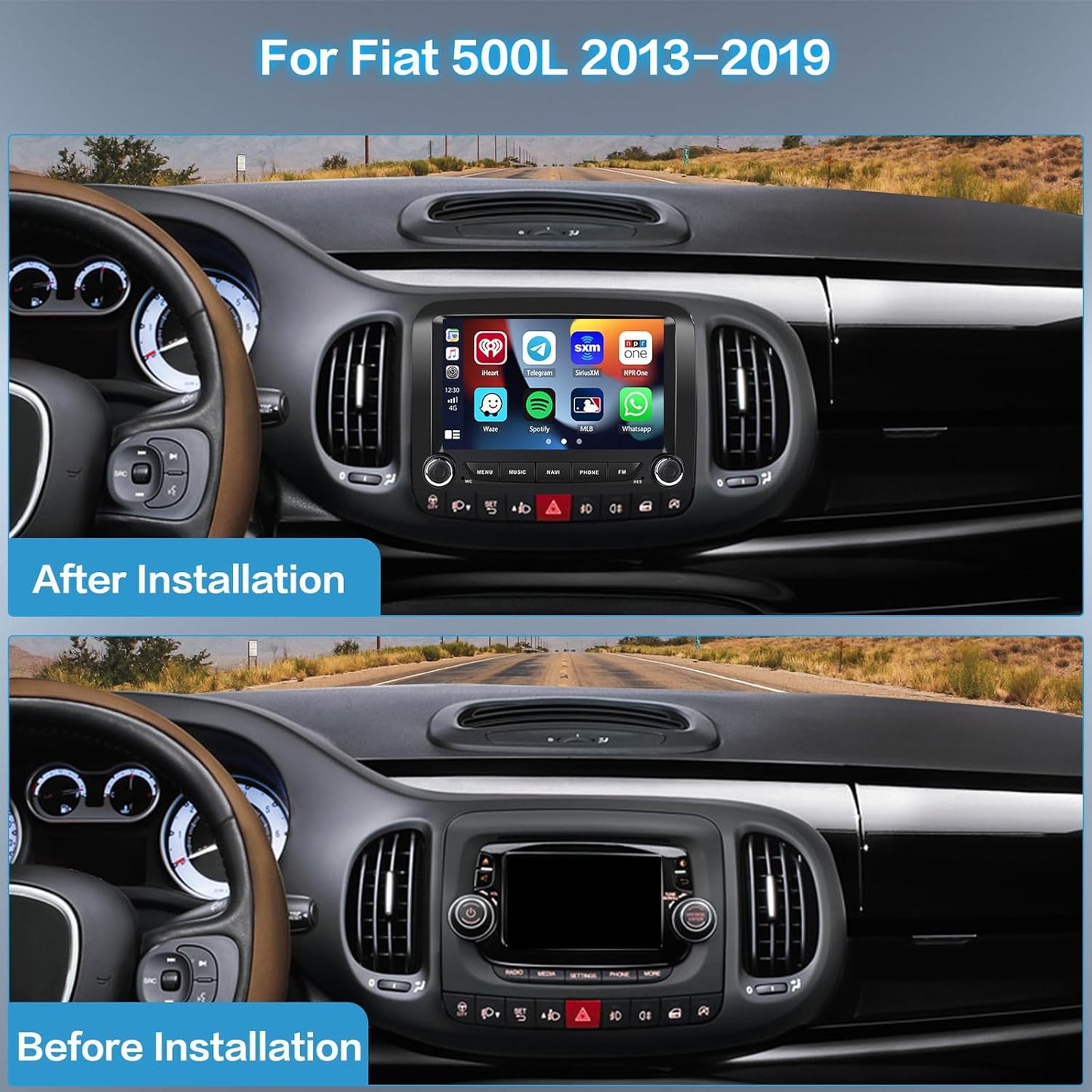 Autoradio – Auto Radio – Autostereosysteem – Autoradio 2 DIN – Geschikt Voor Voertuigen 2013-2019 – 7 Inch Touchscreen – Draadloze CarPlay en Android Auto