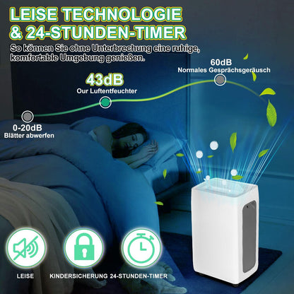 Luchtontvochtiger, 26 l/dag, elektrisch voor ruimtes tot 50 m², luchtontvochtiger met 3 bedrijfsmodi, afvoerslang, timer 24 uur, ontvochtiger, kelder met automatische ontdooiing
