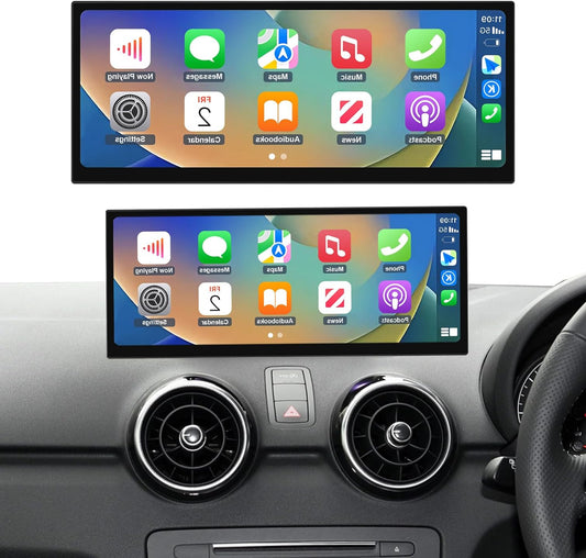 Ninetom Car Radio 12.3 inch Touch Screen with Wireless CarPlay & Android Car for 2012-2018 Audi A1 with 3G MMI/RMC System, Supports Mirrorlink, Camera, Navigation, Siri, Music - QUORE