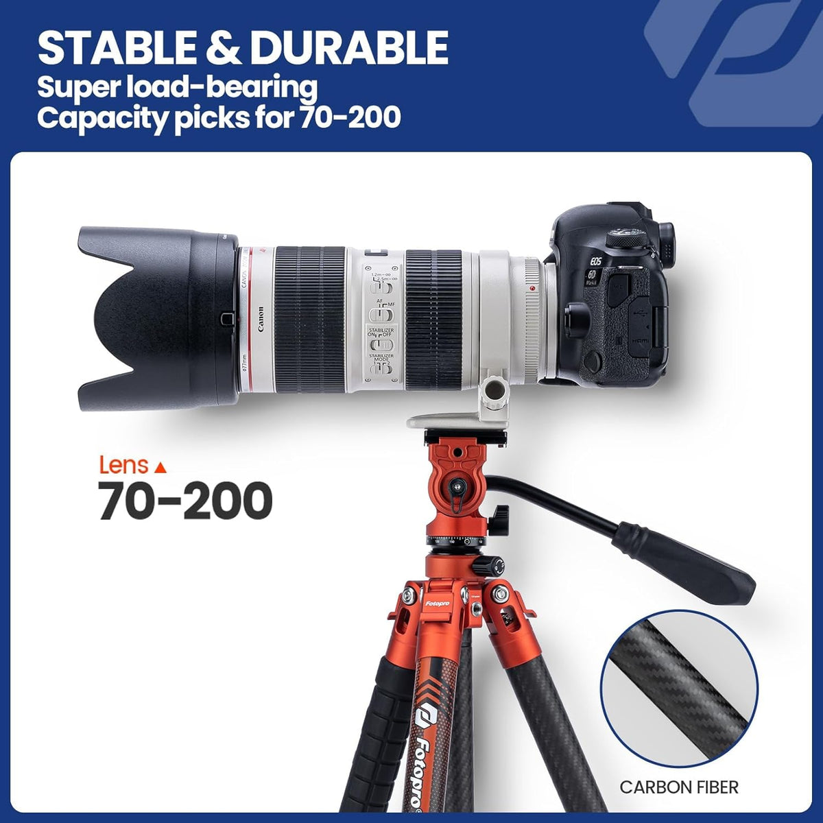 Statief – Camerastatief – Fotostatief – Reisstatief – Videostatief – Lichtgewicht Koolstofvezel – Vloeistofkop