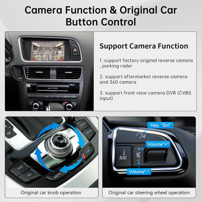 Draadloze CarPlay Android Auto Adapter – CarPlay Retrofit Kit – Mirrorlink Interface – Infotainmentsysteem Upgrade – Stembediening Siri Google – Compatibel Audi MMI 3G 2009-2015
