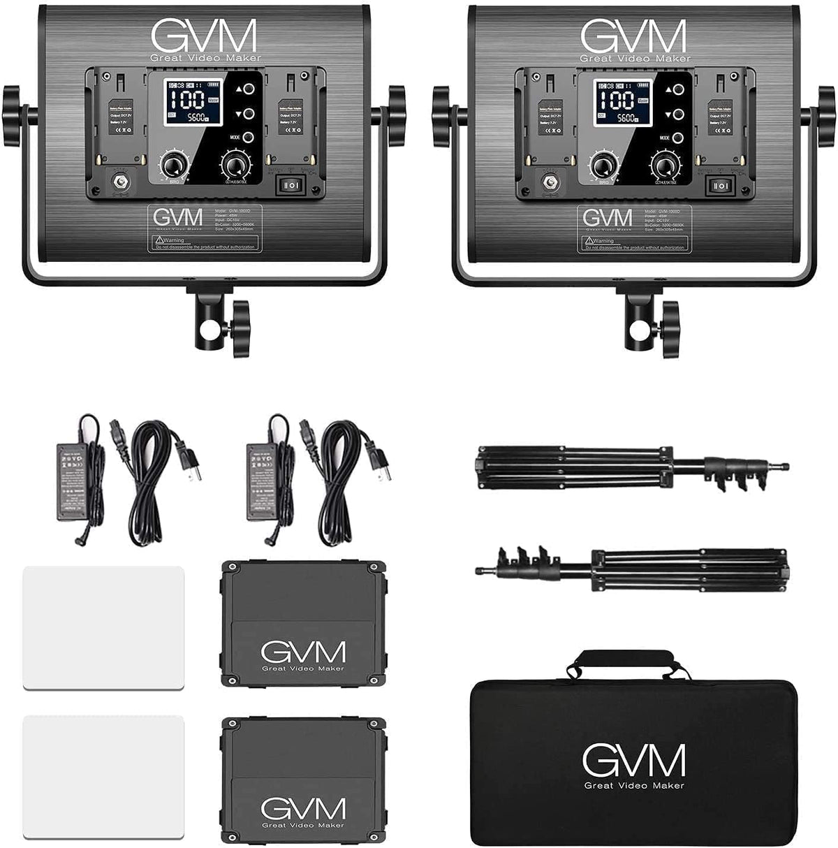 GVM RGB videolichtpaneel met softbox, 45 W led-fotografielamp met lichtstatief, app-bediening, 15000 lux/0,5 m, 3200 K-5600 K, studio-continu licht voor video-opnames, YouTube Streaming, CRI97+ 18