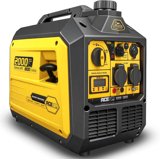 Aceup Energy 2000 W inverter-stroomgenerator, benzinegenerator, stroomgenerator, noodstroomaggregaat, 4-takt motor voor camping