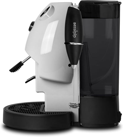 Didiesse Baby Frog Coffee & Tea Koffiezetapparaat voor pads, met melkopschuimer en dubbele padhouder voor koffie en thee, laag verbruik 650 W, warmwaterdispenser (wit)