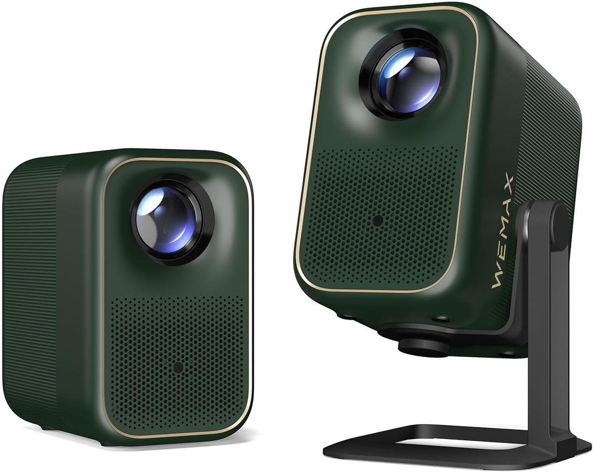 WEMAX 4K Projector【Netflix Gecertificeerd & Google TV】Draagbare Projector met Standaard【4K Ondersteuning & 1080P Native】320 ISO Lumen, Dolby Audio, HDR 10, WiFi/Bluetooth, Smart Projector Home Cinema
