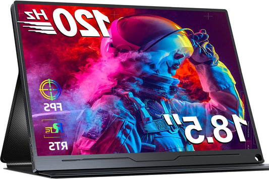 UPERFECT 18.5 Inch 120Hz Portable Gaming Monitor with 1920x1080 Full HD IPS Eye Care Mat Screen USB C Mini HDMI for Laptop PC PS4/5 Xbo Raspb Pi, Metal Housing, VESA compatible - QUORE