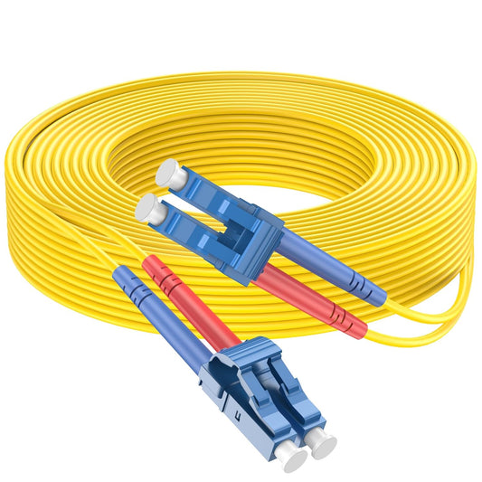 LC/UPC naar LC/UPC Fiber optische internetkabel, single mode patchkabel, glasvezel optische jumper, optische patchkabel, Simplex - 9/125um - OS1/OS2 compatibel, LSZH geel