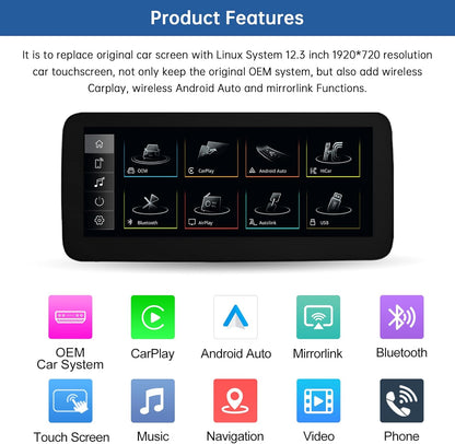 Road Top 12.3 Inch Car Radio Wireless CarPlay Touch Screen for Audi A4 A5 2009-2015 Year with 3GMMI, Car Radio Stereo Multimedia Screen, Support Wireless Android Auto, Navigation, Mirrorlink - QUORE