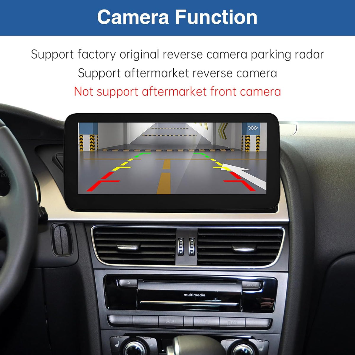 Road Top 12.3 Inch Car Radio Wireless CarPlay Touch Screen for Audi A4 A5 2009-2015 Year with 3GMMI, Car Radio Stereo Multimedia Screen, Support Wireless Android Auto, Navigation, Mirrorlink - QUORE