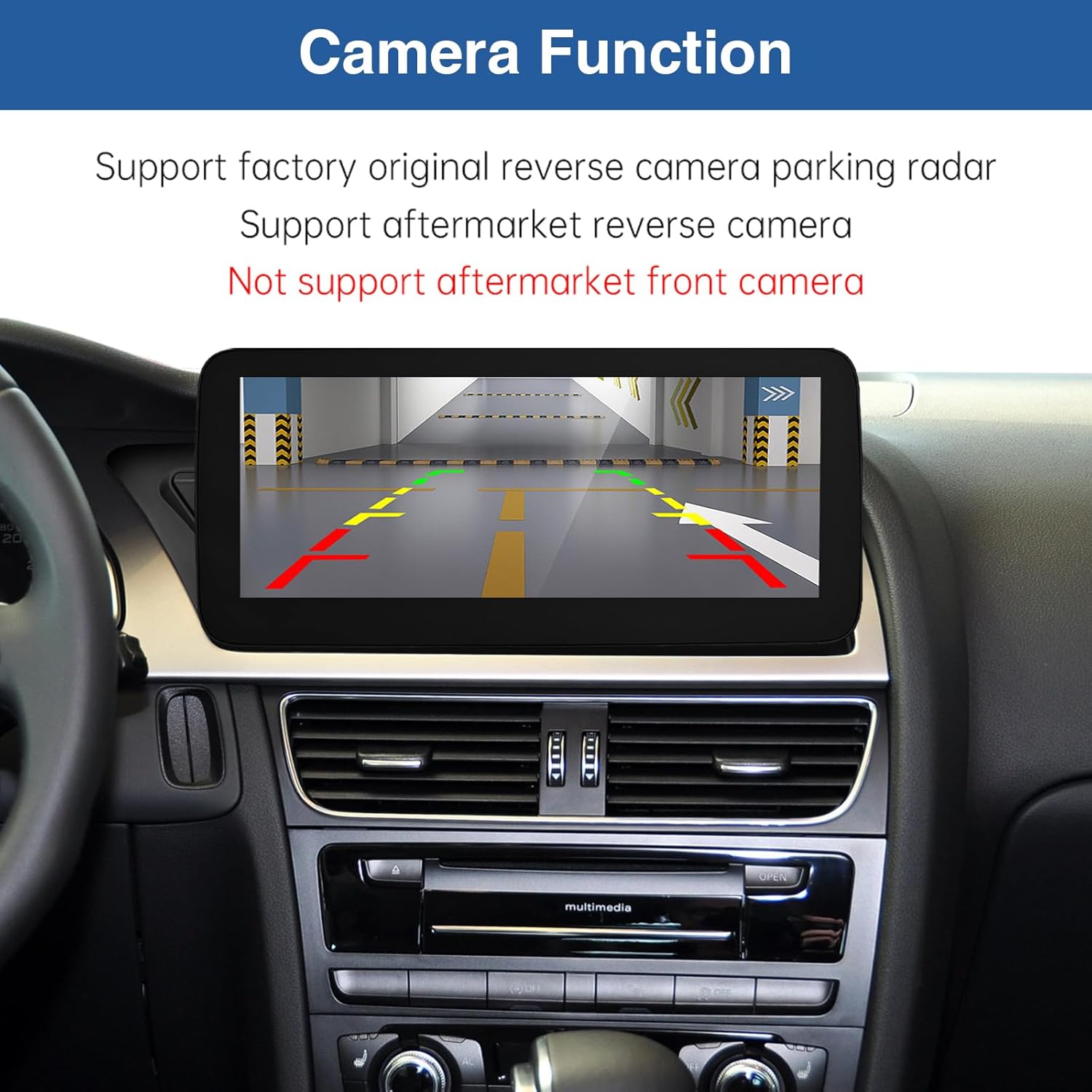 Road Top 12.3 Inch Car Radio Wireless CarPlay Touch Screen for Audi A4 A5 2009-2015 Year with 3GMMI, Car Radio Stereo Multimedia Screen, Support Wireless Android Auto, Navigation, Mirrorlink - QUORE