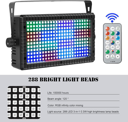 Led Stroboscoop – Discolamp – Lichteffect – DJ Verlichting – RGB Strobe – 288 RGB LED’s – 48 Individueel Aanstuurbare Zones – DMX- en Geluidsgestuurd