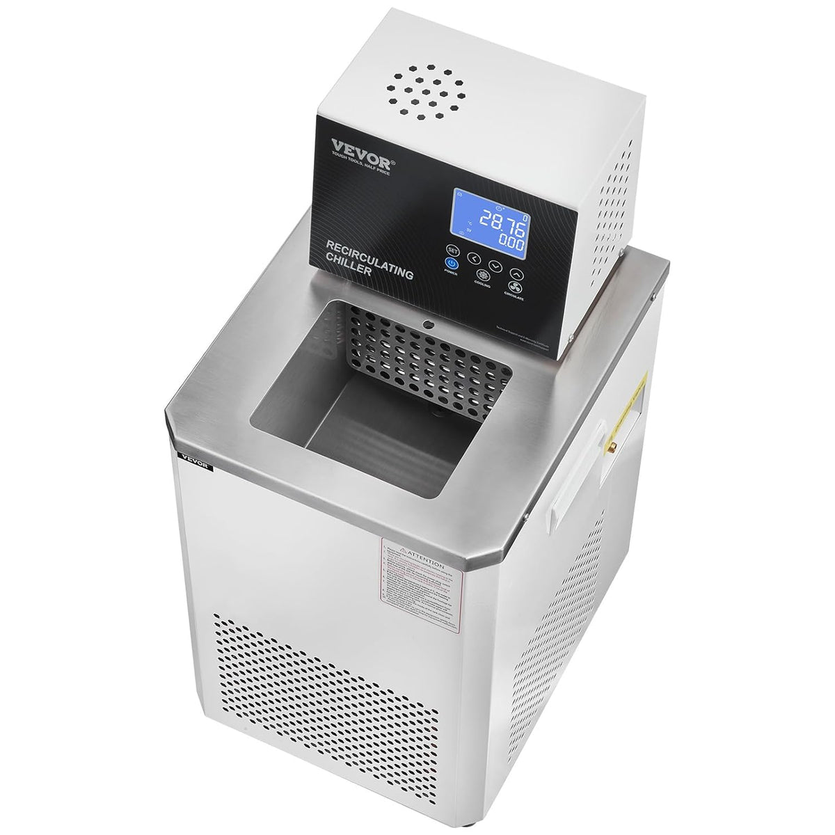 Laboratoriumkoeler – Circulatiekoeler – Koelcirculator – Waterkoeler – Koelmachine – 6L 304 Roestvrij Staal – Temperatuurbereik -5 Tot 100 °C Met LCD-Display