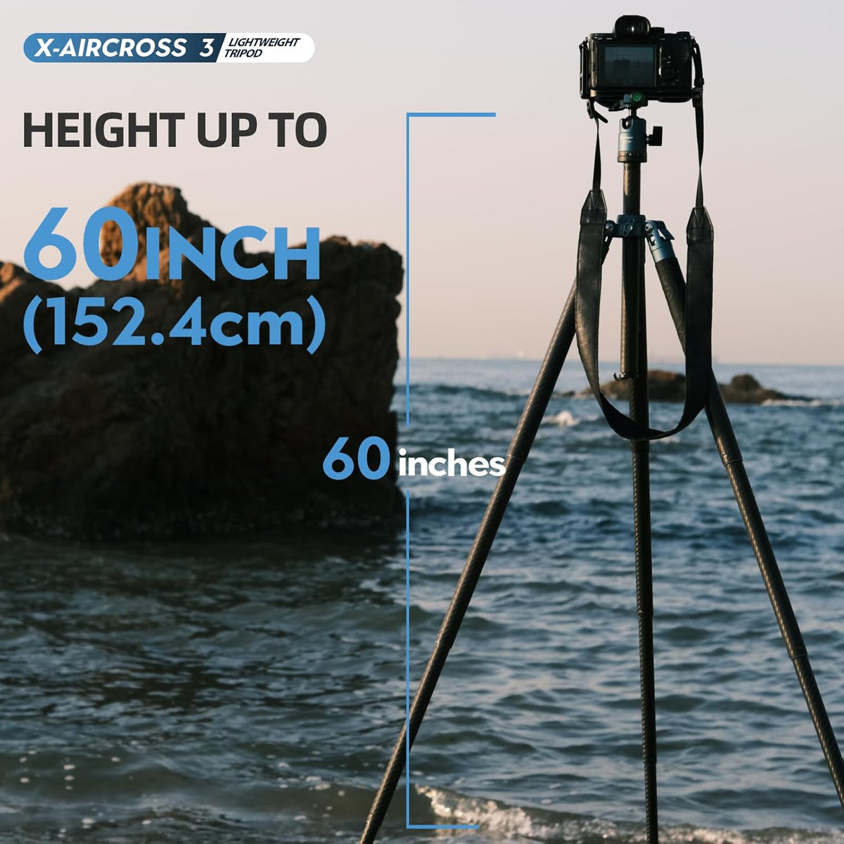 Fotopro 60 Inch Koolstofvezel Camera Statief met 360 Ball Head 1/4 Quick Release Plaat Lichtgewicht Professioneel Statief voor DSLR Opvouwbare Maat 360 Inch Max Laadt 10 kg