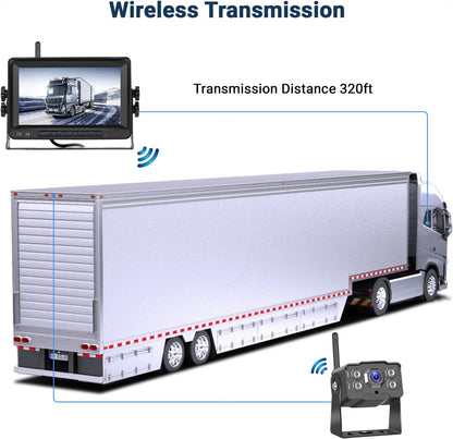 Hikity draadloze digitale achteruitrijcamera met 7 inch touchscreen met nachtzicht 1080P HD IP68 waterdichte camera voor auto/camper/vrachtwagen/SUV