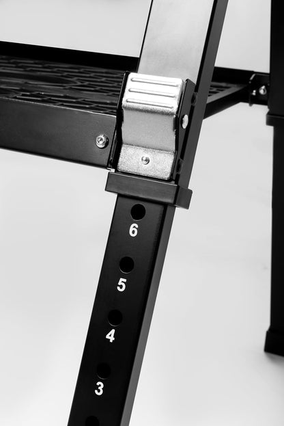 HÖGERT TECHNIK Opvouwbare werkplaatstafel 700 x 650 x 915 mm met bamboeplaat, 5-voudig in hoogte verstelbaar, 450 kg draagkracht, boringen, verbindingsstukken en spanklemmen
