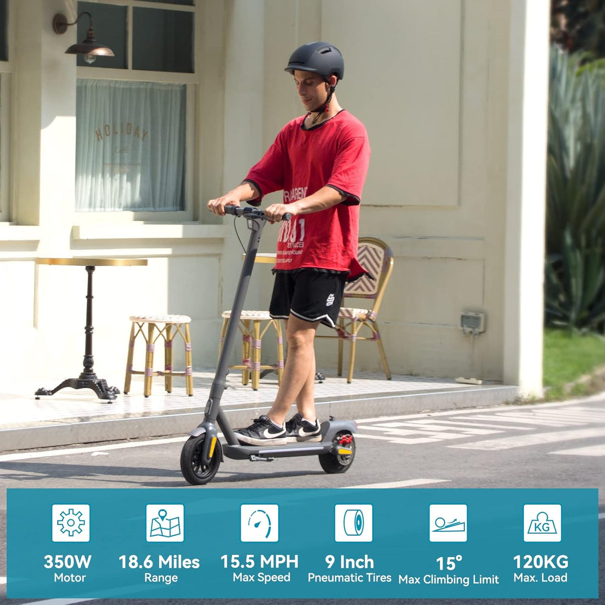 M MEGAWHEELS Elektrische step voor volwassenen, looptijd 30-35 km, maximale snelheid 25 km/u, 25 inch banden, motor 350 W, maximale belasting 120 kg, app-bediening, opvouwbaar en draagbaar