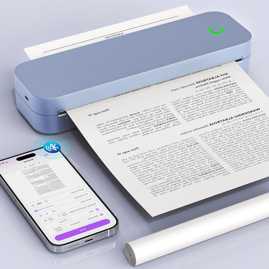 Draagbare A4 Thermische Printer – Inkjetvrij Printerapparaat – Mobiele Printer – Bluetooth Printer – Tattoo Printer – Compact Formaat – Milieuvriendelijk & Snelle Prints