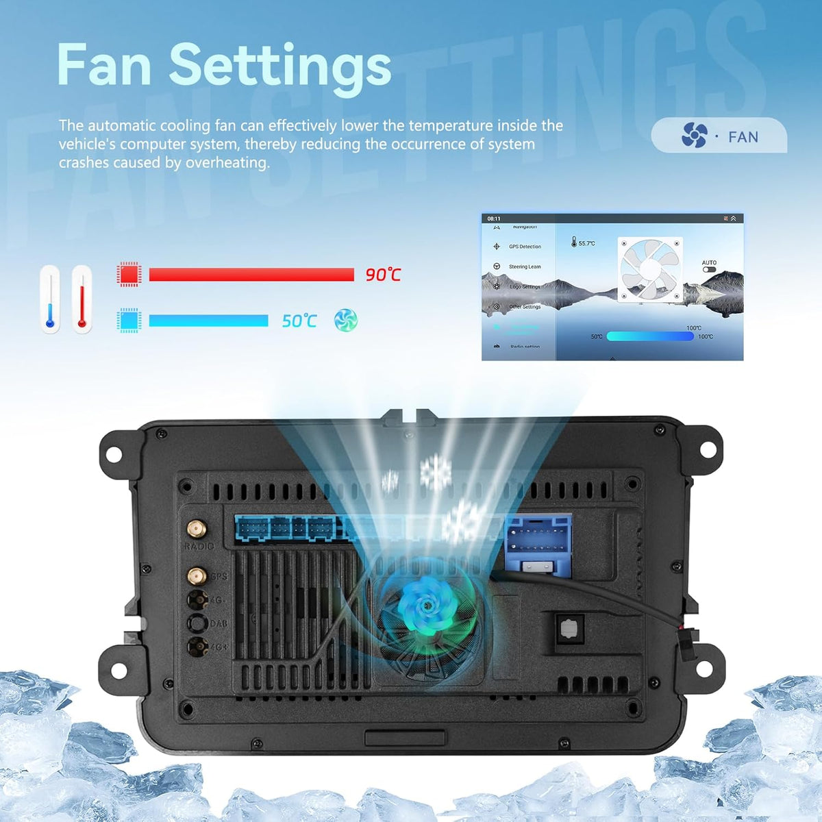 Qualcomm Octa‑Core 4+64G Android Autoradio voor VW Golf Passat Jetta Tiguan Polo Caddy, Seat, Skoda – Draadloos CarPlay Android Auto, IPS Touchscreen, DSP, GPS, Plug & Play + Achteruitrijcamera