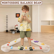 Balansbalk - Turnbalk - Evenwichtsbalk - Montessori Speelgoed - Zes Houten Balken - Ideaal voor Kinderen - Peuters - Betere Coördinatie - Alle Vormen - Evenwichtstraining - voor Binnen - Buiten - Bruin