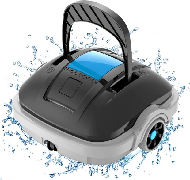Zwembadstofzuigers - Zwembadrobot - Automatische Zwembadreiniger - met Automatisch Parkeren - Twee Waterinlaten - 100min. Autonome Zwembadstofzuiger - voor Zwembaden Onder de 80m² - Donkergrijs