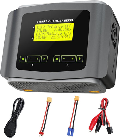 LiPo Oplader Duo – RC Oplader – Acculader – Balance Charger – LiPo Charger – Dubbel Kanaal – Veiligheid met Overbelasting- en Temperatuurbeveiliging